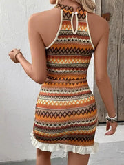 Conjunto Feminino Colete de Malha Listrada