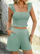 Conjunto Feminino Short e Regata Gola Quadrada