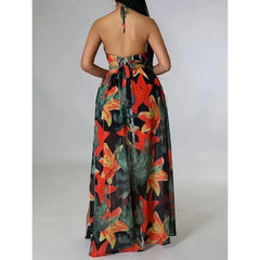 Vestido Feminino Longo Estampado Frente Única