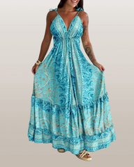 Vestido Longo Com Estampa Floral