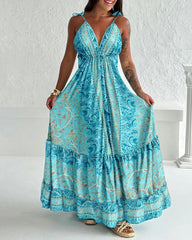 Vestido Longo Com Estampa Floral