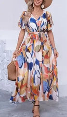 Vestido Feminino Longo Estampado Floral