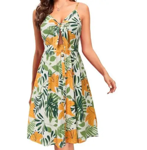 Vestido Feminino Curto Estampado Casual